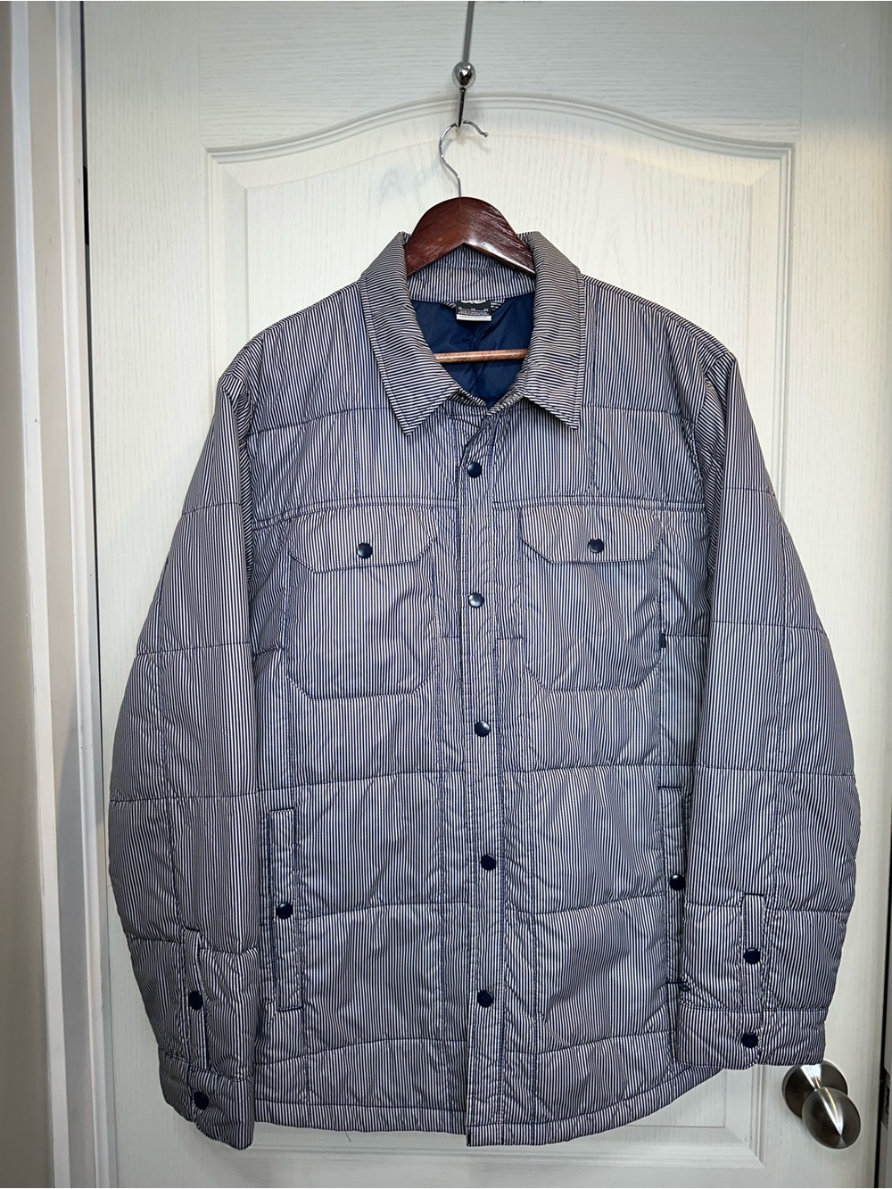 Vintage Nike 6.0 Insulated Quilted Pinstripe Shirt Jacket - Men's XL (Like New)